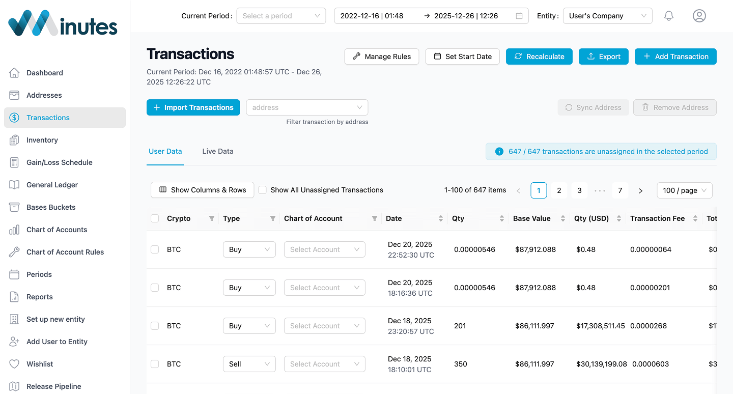 Minutes Platform Screenshot